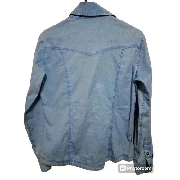 Panhandle Slim Western Shirt Cowgirl Rodeo Blue Snap Front Women Medium - Picture 2 of 4